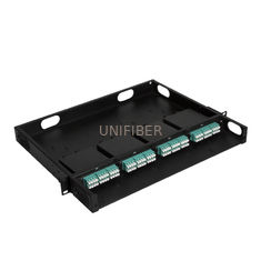 19" 1U Fixed Patch Panel MPO MTP Rack Mount Distribution Panel With 4 Individule MPO Modules