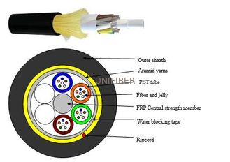 Single Jacket Dielectric Bulk Fiber Optic Cable ADSS High Strength Loose Tube