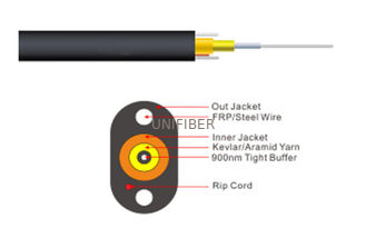 FTTP 900um Tight Buffered Bulk Fiber Optic Cable Indoor Outdoor 1 Fiber Count