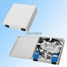 Indoor Wall Mounted Fiber Optic Termination Box SC/FC 2 Adaptor Port White Color