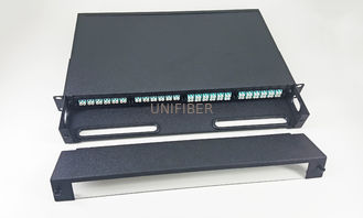 MPO Optical Fiber Patch Panel 1U 19 Inch 4 Fully Loaded MPO-LC Cassette Modules