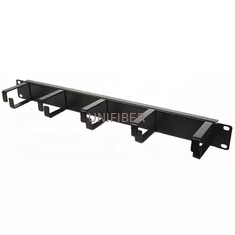 1U Rack Mount Horizontal Metal Cable Manager Single Sided 5 Snapin D Rings
