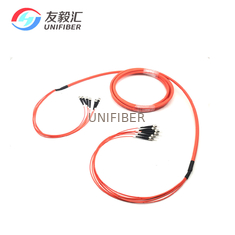 6/8/12 Core Indoor Pre Terminated Breakout Fiber Optic Cable Multimode OM2 ST - ST