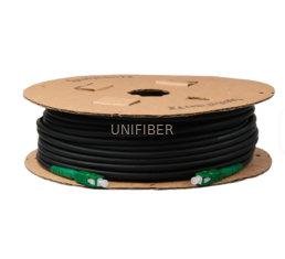 FTTH Preterminated Outdoor 4.8mm 1F Ruggedized Drop Cable G657A2 SC/APC-SC/APC Black LSZH