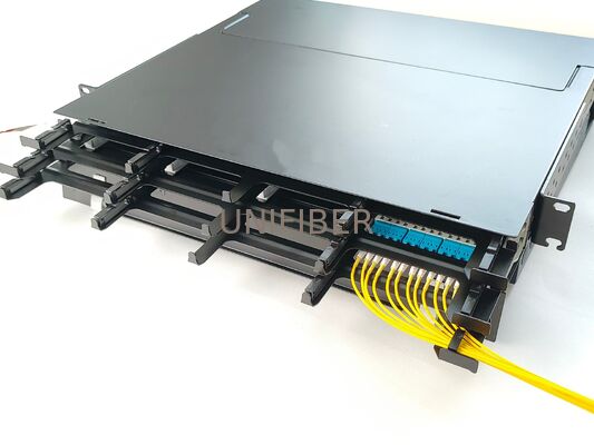 1U 144 Port MPO-LC High Density Fiber Patch Panel with 12x MPO-LC Cassettes
