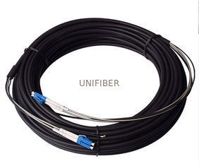Stainless Steel Tube Lc Fiber Patch Cord Duplex Black Jacket Rohs Approved