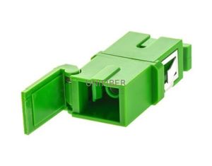 Stable SC Fiber Optic Adapter Outer Shutter Green Color Corrosion Resistant