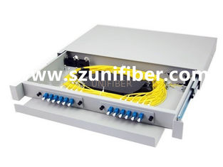 1U 19" Sliding Fiber Optic Patch Panel Durable With 2 Removable Adapter Plate