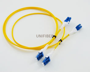 OS2 PVC/OFNR/LSZH Fiber Patch Cord LC To LC Uniboot Reverse Polarity Duplex BIF G657a1