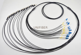 12 Strand Fiber Optic Cable Single Mode LC To FC Outdoor Break Out Tactical Armored G657A