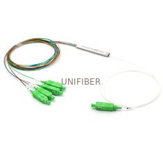 Mini Steel tube 1x4 PLC Fiber Optic Splitter G657A2 900um Pigtail SC/APC For CATV/FTTH