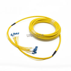 Multifiber Fiber Optic Breakout Cable 12 Core LC/UPC To LC/UPC For Indoor High Density Cabling