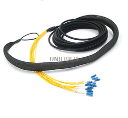 Outdoor Pre Terminated Multi Fiber Cables 12 Core LC/UPC To LC/UPC With Pulling Eyes