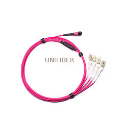 Customized Optical Fiber Patch Cord QSFP MTP/MPO To Uniboot LC Duplex 8/12/24 Fiber