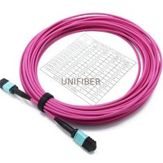 Low Loss MTP MPO Fiber , Multimode Trunk Cable Patch Cord Polarity B 8/12/24 Strand