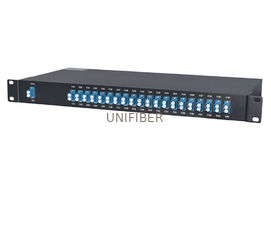 Customized 40CH AAWG DWDM Mux Demux Dual Fiber FMU 1U Rack Mount Dense Wavelength