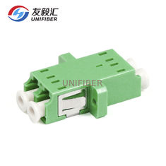 Ceramic Sleeve 0.2dB LC/APC SM Duplex Adapter With Flange