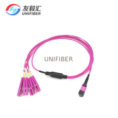 Polarity B 1M 8 Fiber OM4 MPO To LC Duplex Breakout Cable