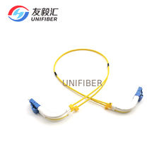 PVC LC Singlemode Duplex Fiber Optic Patch Cord 90 Degree Boot