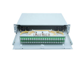 ROHS 2U Fiber Optic Patch Panel SC APC 19 Inch Rack Mount 48 Cores