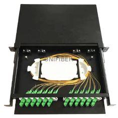 1U Height E2000 APC Fiber Patch Panel Rack Mount 12 Ports ROHS