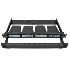 High Density MPO 1U Fiber Patch Panel 96 Port Rack Mount 4 Cassette Modules