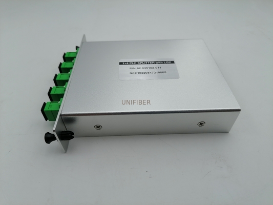 1x4 SC APC Optical PLC Splitter Metal Case LGX Cassette For CATV FTTH