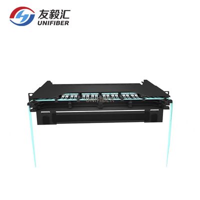 1U 144F MP6 MPO Fiber Patch Panel High Density Rack Mount 8/12 Cassette Modules