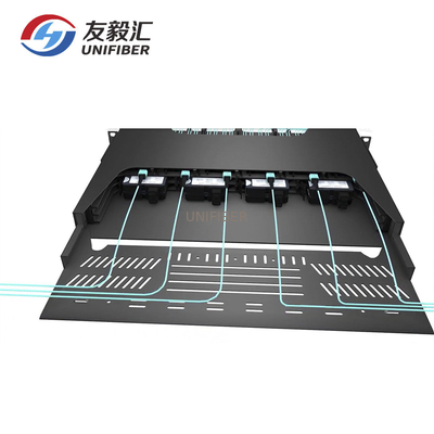 1U 144F MP6 MPO Fiber Patch Panel High Density Rack Mount 8/12 Cassette Modules