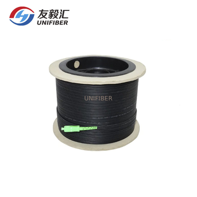 Outdoor FTTH SC/APC Pre Connectorized Flat Drop Cable G657a2 Bulk Fiber Optic Cable