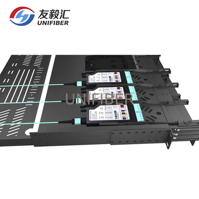 1U Rack Mount MPO LC Fiber Optic Patch Panel 144 Ports For Data Center