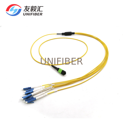 Single Mode MPO to LC Fiber Breakout Cable 8/12 Core Type B OEM Support