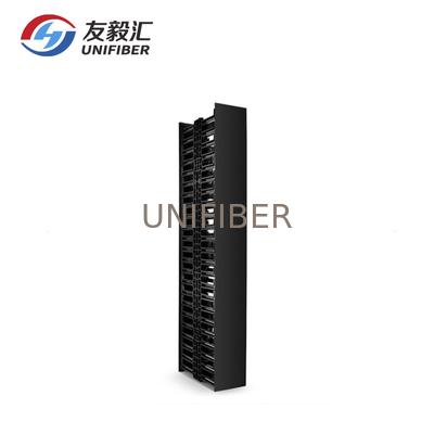 Vertical Dual Sided Cable Manager, 45RU, Bend Radius Plastic Finger Duct, 4.9 in. Wide