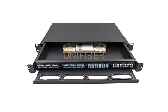 1U 96 Port HD Fiber Optic Patch Panel with 4 changeable adapter module