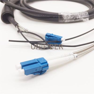 FTTA CPRI FO Patch Cord Duplex LC/UPC to SC/APC GYFJH 7.0mm With Protective Conduit