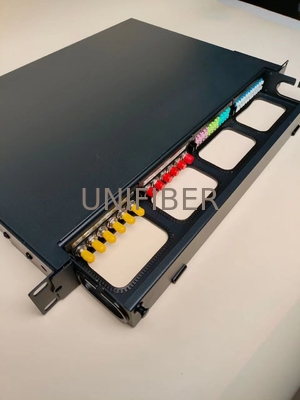 1U 48 96 core Fiber Optic Patch Panel Duplex LC SM OM3 OM4 OM5 with cable management