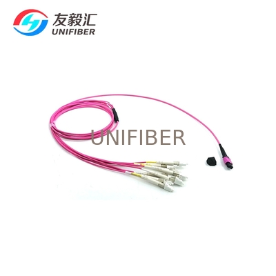 8 Fiber MPO to 4xLC Duplex Breakout Patch Cord Multimode OM4 1m 3m 5m
