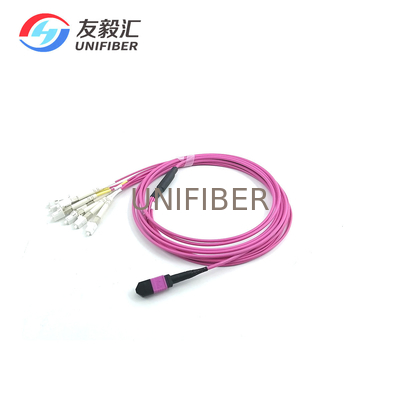 8 Fiber MPO to 4xLC Duplex Breakout Patch Cord Multimode OM4 1m 3m 5m