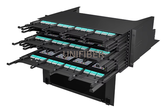 Data Center Ultra High Density MPO/MTP Fiber Optic Patch Panel 1U-144F 2U-288F 4U-576F