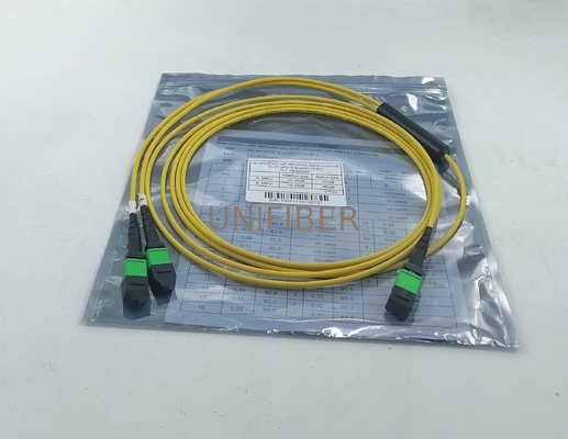 16 Core MPO APC to 2x 12 core MPO APC Female Fiber Trunk Cable Patch Cord Single Mode LSZH 5M Type B