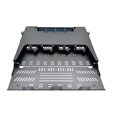 19 Inch 1U Sliding144 Port MPO/MTP Patch Panel with 8/12 Fiber Cassettes Multimode OM4