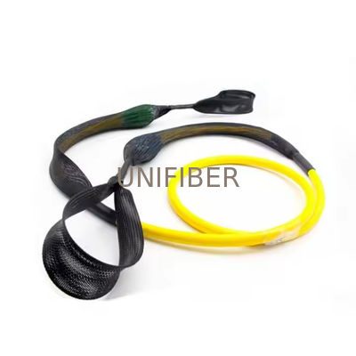 Customized 12 Fibers OS2 Single Mode SC/UPC-SC/APC Indoor Multi-Fiber Pre Terminated Breakout Cable With Pulling Eyes