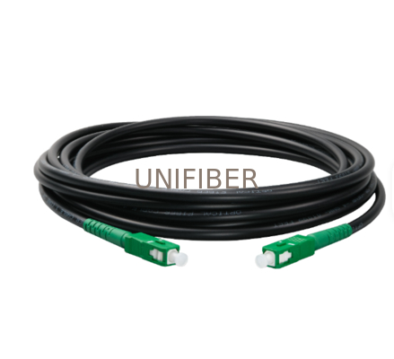FTTH Preterminated Outdoor 4.8mm 1F Ruggedized Drop Cable G657A2 SC/APC-SC/APC Black LSZH