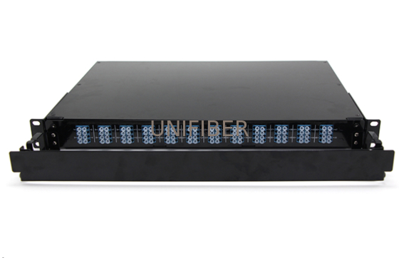 Fiber Optic High Density Patch Panel 19" Rack Mount 1U 96F LC Quad Adapter