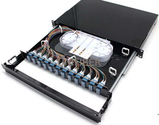 Fiber Optic High Density Patch Panel 19" Rack Mount 1U 96F LC Quad Adapter