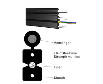 Outdoor 1~12 Core Bulk Fiber Optic Cable Self Support Steel Wire Messenger PVC/LSZH/PE Sheath