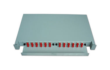 1U 19" Sliding Fiber Optic Patch Panel Durable With 2 Removable Adapter Plate