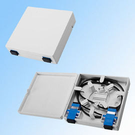 Indoor Wall Mounted Fiber Optic Termination Box SC/FC 2 Adaptor Port White Color