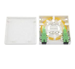 Anti Collision Fiber Optic Termination Box 2 Port Mini FTTH Faceplate Socket Panel