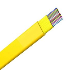 12 Core single mode fiber optic cable , flat ribbon yellow Fiber Optic Cable For Indoor Distribution